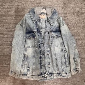 Free People Flawless Hooded Denim Jacket